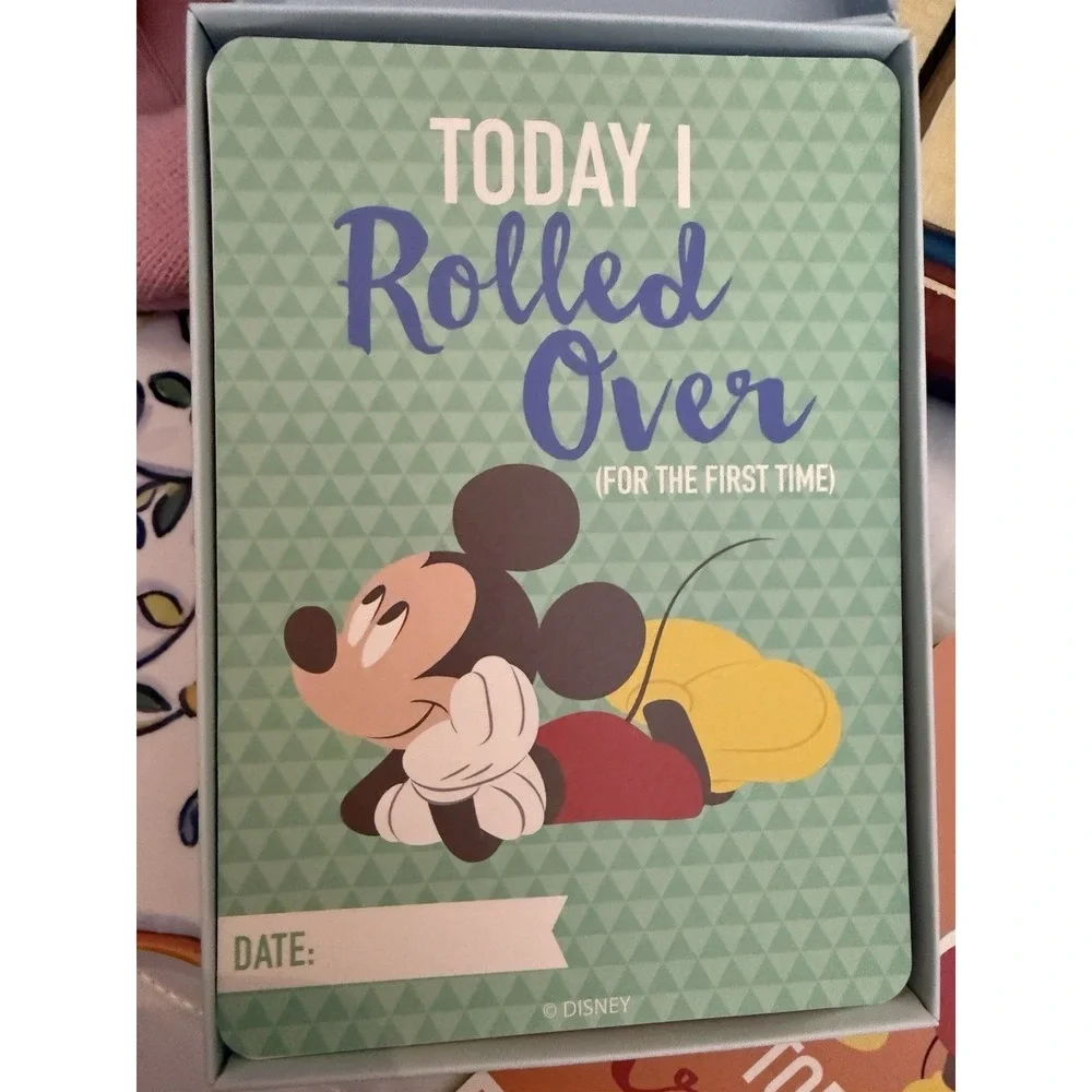 Disney Mickey Mouse First Year Baby Boy Milestone Cards New - Open Box -cute!